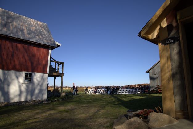 Another view of a sunny day at the wedding deck