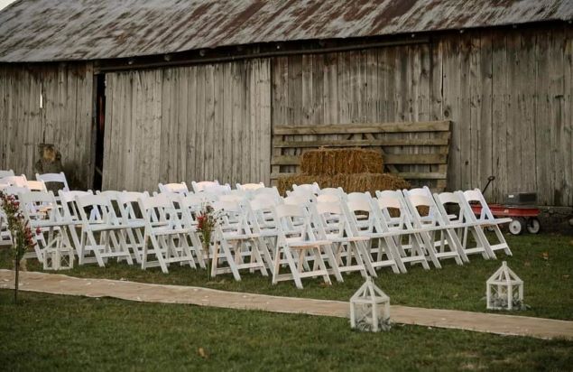 Second view of chairs outside