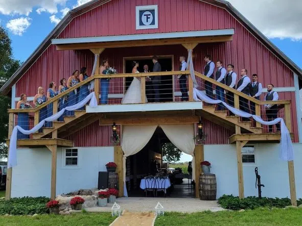 The wedding deck at Thonhill Farms hitching post