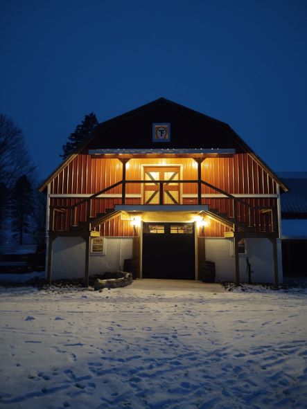 View of red barn in full glory