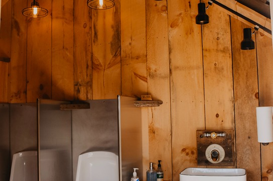 Mens restroom interior